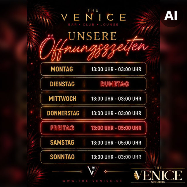 The Venice Sauna Club / Nürnberg - Öffnungszeiten