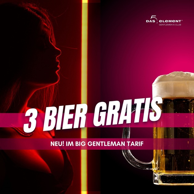Jetzt neu im Big Gentleman Tarif: 3 Bier gratis! 