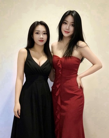 Asiatischer Duo-Top-Service Angle und Coco, Berlin