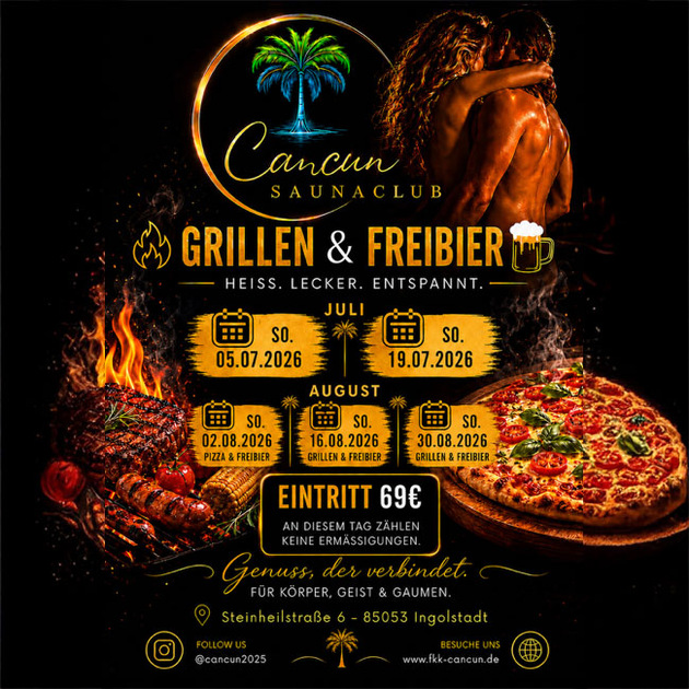 Grillen & Freibier im FKK Cancun Saunaclub Ingolstadt